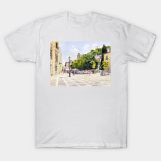 La Plaza Nueva y La Iglesia de Santa Ana, Granada. T-Shirt